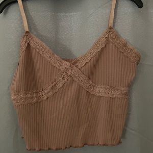 brown lacey tank top